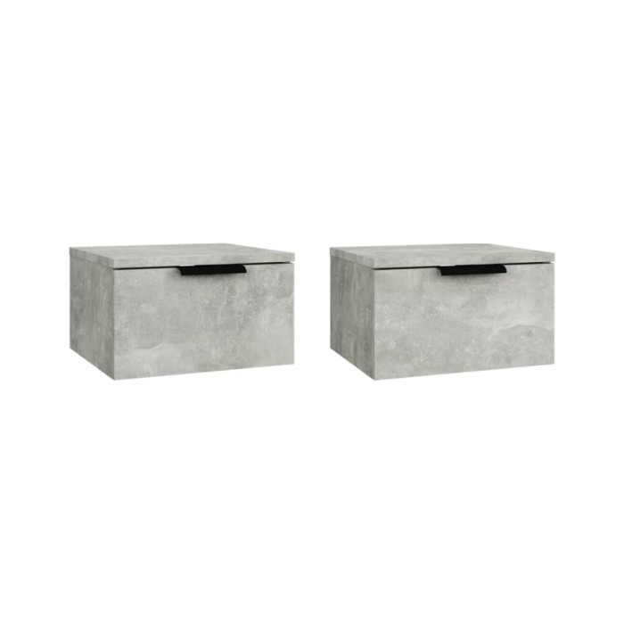 Tables de chevet murales 2 pcs Gris béton 34x30x20 cm