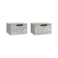 Tables de chevet murales 2 pcs Gris béton 34x30x20 cm