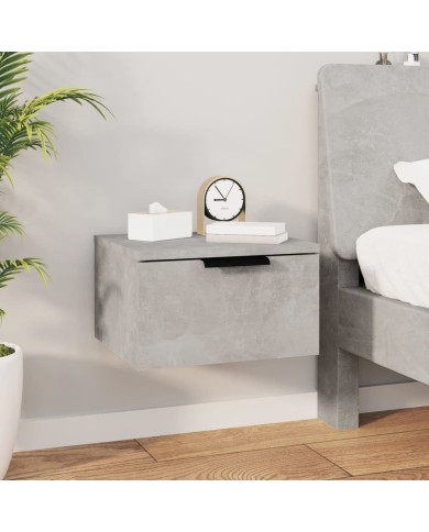 Tables de chevet murales 2 pcs Gris béton 34x30x20 cm