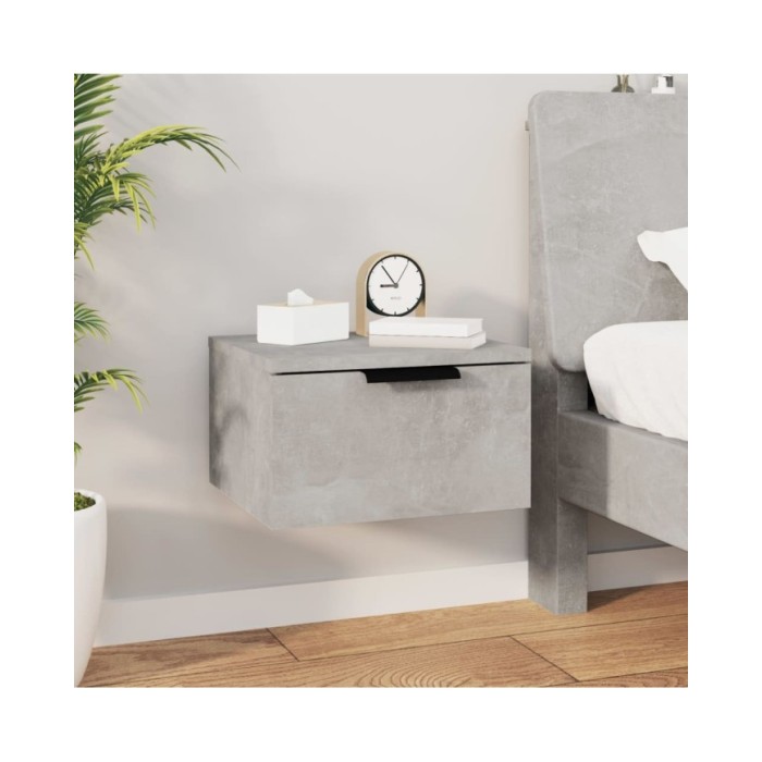 Tables de chevet murales 2 pcs Gris béton 34x30x20 cm