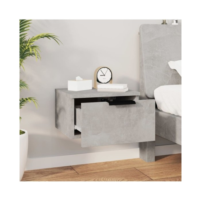 Tables de chevet murales 2 pcs Gris béton 34x30x20 cm