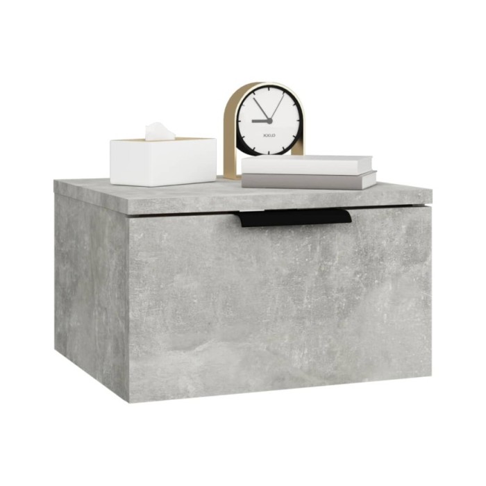 Tables de chevet murales 2 pcs Gris béton 34x30x20 cm