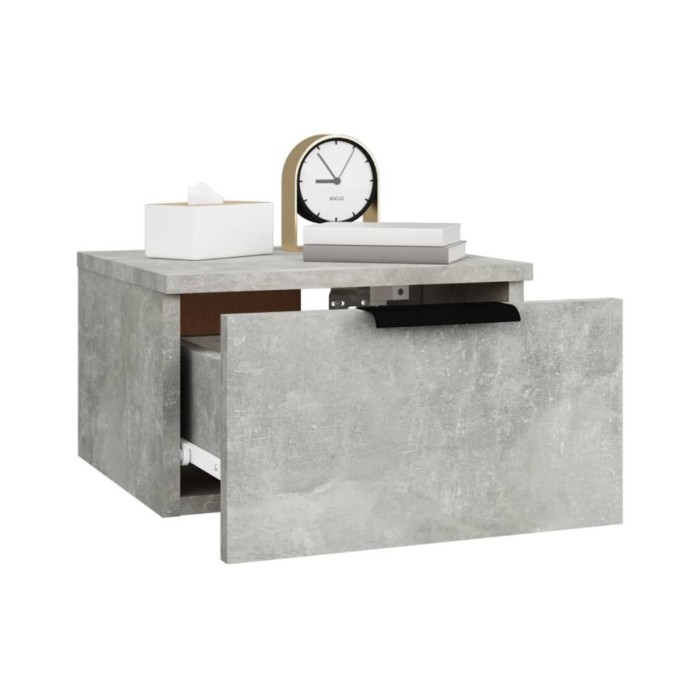 Tables de chevet murales 2 pcs Gris béton 34x30x20 cm