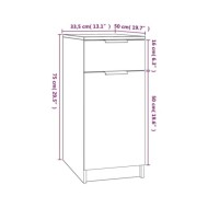 Armoire de bureau Chêne sonoma 33,5x50x75 cm Bois d'ingénierie