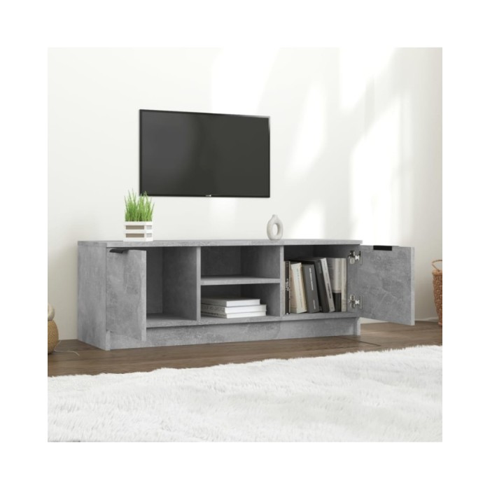 Meuble TV Gris béton 102x35x36,5 cm Bois d'ingénierie