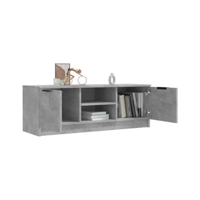 Meuble TV Gris béton 102x35x36,5 cm Bois d'ingénierie