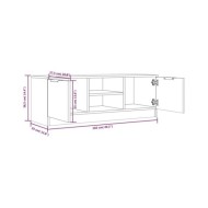 Meuble TV Gris béton 102x35x36,5 cm Bois d'ingénierie