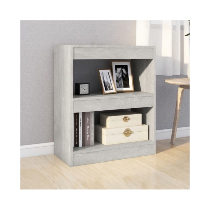 Bibliothèque/Séparateur de pièce Gris béton 60x30x72 cm
