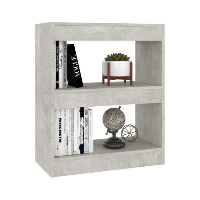 Bibliothèque/Séparateur de pièce Gris béton 60x30x72 cm