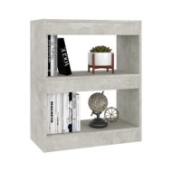 Bibliothèque/Séparateur de pièce Gris béton 60x30x72 cm