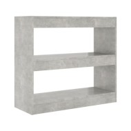 Bibliothèque/Séparateur de pièce Gris béton 80x30x72 cm
