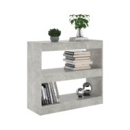 Bibliothèque/Séparateur de pièce Gris béton 80x30x72 cm