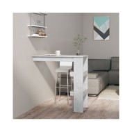 Table de bar murale Gris Béton 102x45x103,5cm Bois d'ingénierie