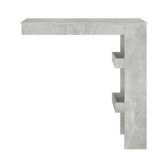 Table de bar murale Gris Béton 102x45x103,5cm Bois d'ingénierie