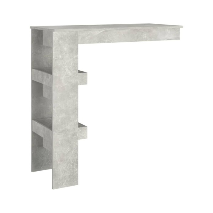 Table de bar murale Gris Béton 102x45x103,5cm Bois d'ingénierie