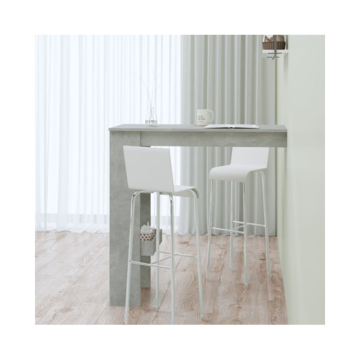 Table de bar murale Gris Béton 102x45x103,5cm Bois d'ingénierie