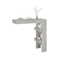 Table de bar murale Gris Béton 102x45x103,5cm Bois d'ingénierie