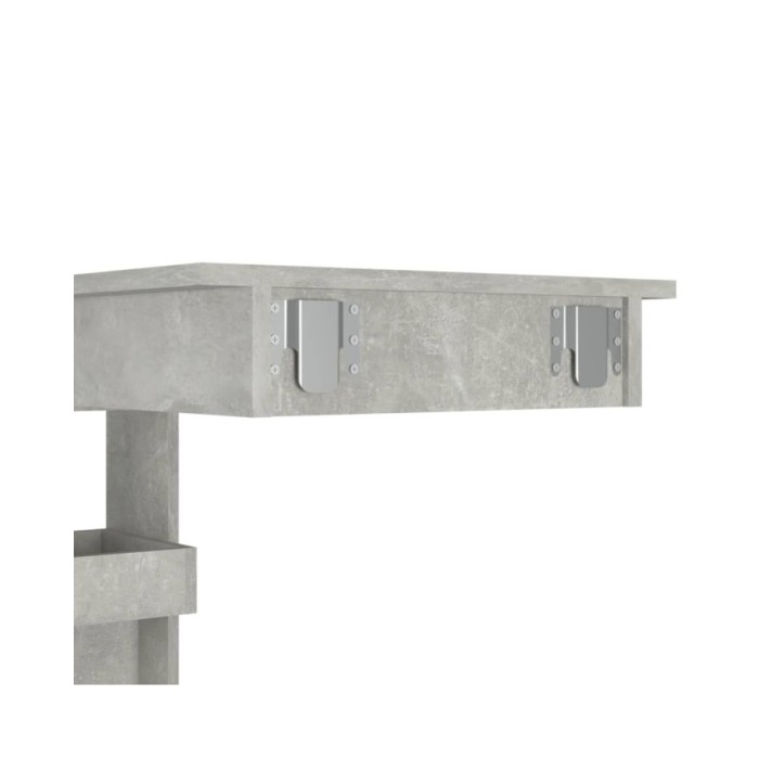 Table de bar murale Gris Béton 102x45x103,5cm Bois d'ingénierie