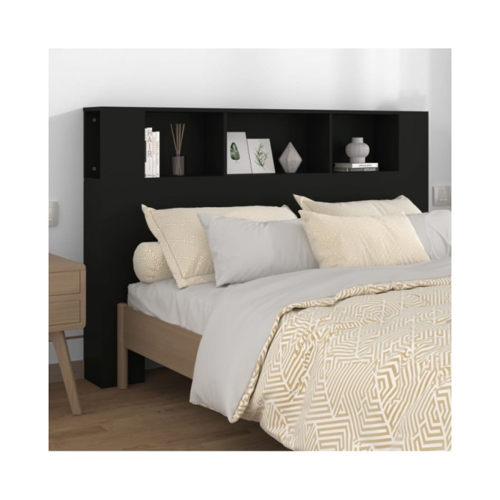 Armoire de tête de lit Noir 160x18,5x104,5 cm