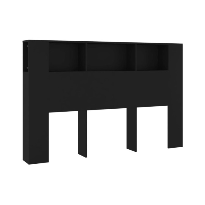 Armoire de tête de lit Noir 160x18,5x104,5 cm