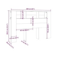 Armoire de tête de lit Noir 160x18,5x104,5 cm