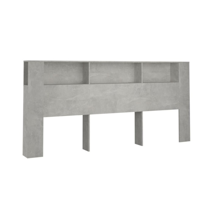Armoire de tête de lit Gris béton 220x18,5x104,5 cm