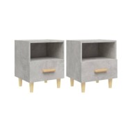Tables de chevet 2 pcs Gris béton 40x35x47 cm