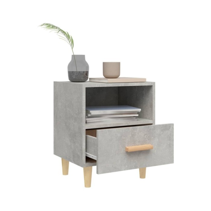 Tables de chevet 2 pcs Gris béton 40x35x47 cm