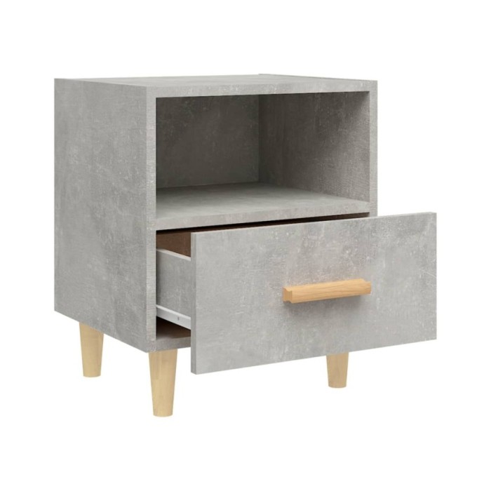 Tables de chevet 2 pcs Gris béton 40x35x47 cm