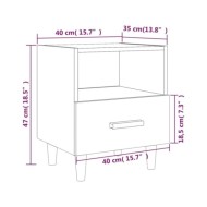 Tables de chevet 2 pcs Gris béton 40x35x47 cm