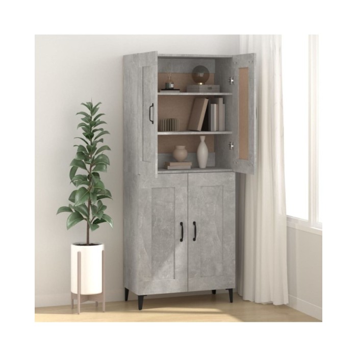 Buffet Gris béton 69,5x34x90 cm Bois d'ingénierie