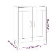 Buffet Gris béton 69,5x34x90 cm Bois d'ingénierie