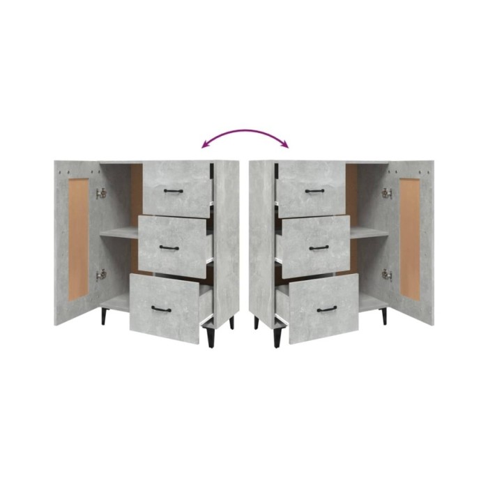 Buffet Gris béton 69,5x34x90 cm Bois d'ingénierie