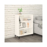 Buffet Blanc brillant 69,5x32,5x90 cm Bois d'ingénierie