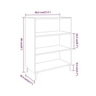 Buffet Blanc brillant 69,5x32,5x90 cm Bois d'ingénierie