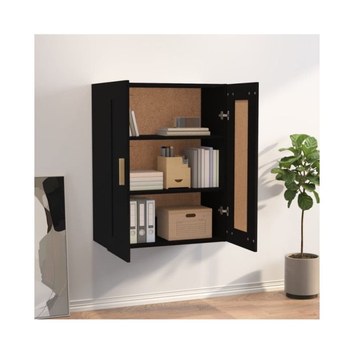 Armoire murale Noir 69,5x32,5x90 cm Bois d'ingénierie
