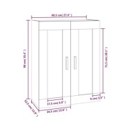Armoire murale Noir 69,5x32,5x90 cm Bois d'ingénierie