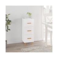 Buffet Blanc brillant 34,5x34x90 cm Bois d'ingénierie