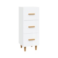Buffet Blanc brillant 34,5x34x90 cm Bois d'ingénierie