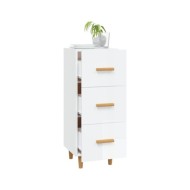 Buffet Blanc brillant 34,5x34x90 cm Bois d'ingénierie