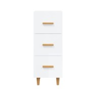 Buffet Blanc brillant 34,5x34x90 cm Bois d'ingénierie