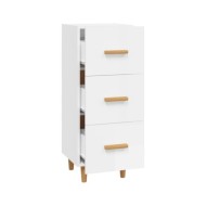 Buffet Blanc brillant 34,5x34x90 cm Bois d'ingénierie