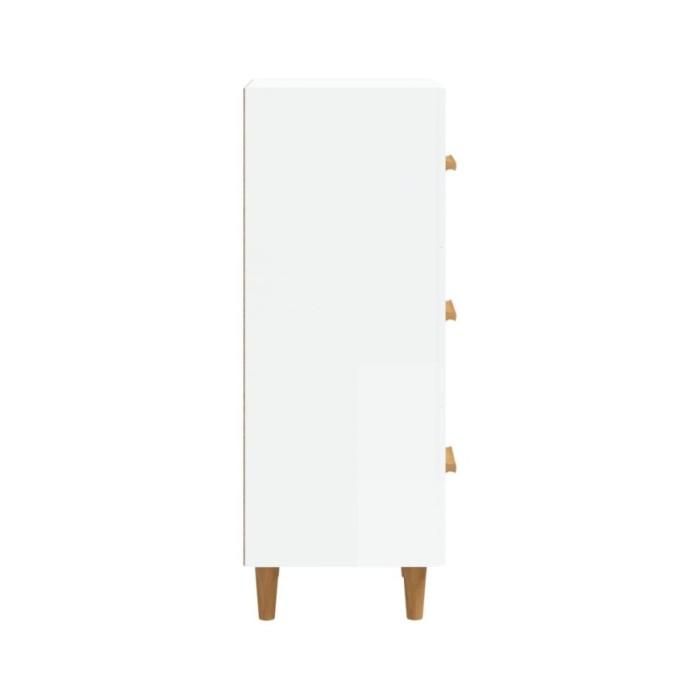 Buffet Blanc brillant 34,5x34x90 cm Bois d'ingénierie