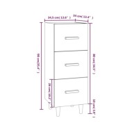 Buffet Blanc brillant 34,5x34x90 cm Bois d'ingénierie