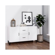 Buffet Blanc brillant 100x36x60 cm Bois d'ingénierie