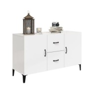 Buffet Blanc brillant 100x36x60 cm Bois d'ingénierie