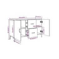Buffet Blanc brillant 100x36x60 cm Bois d'ingénierie