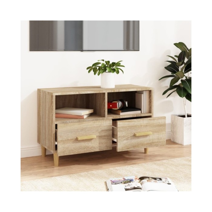 Meuble TV Chêne sonoma 80x36x50 cm Bois d'ingénierie