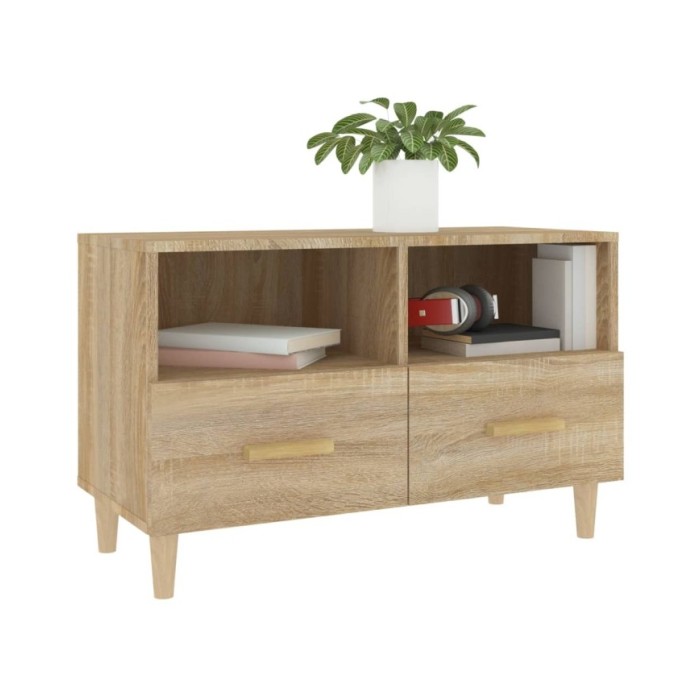 Meuble TV Chêne sonoma 80x36x50 cm Bois d'ingénierie