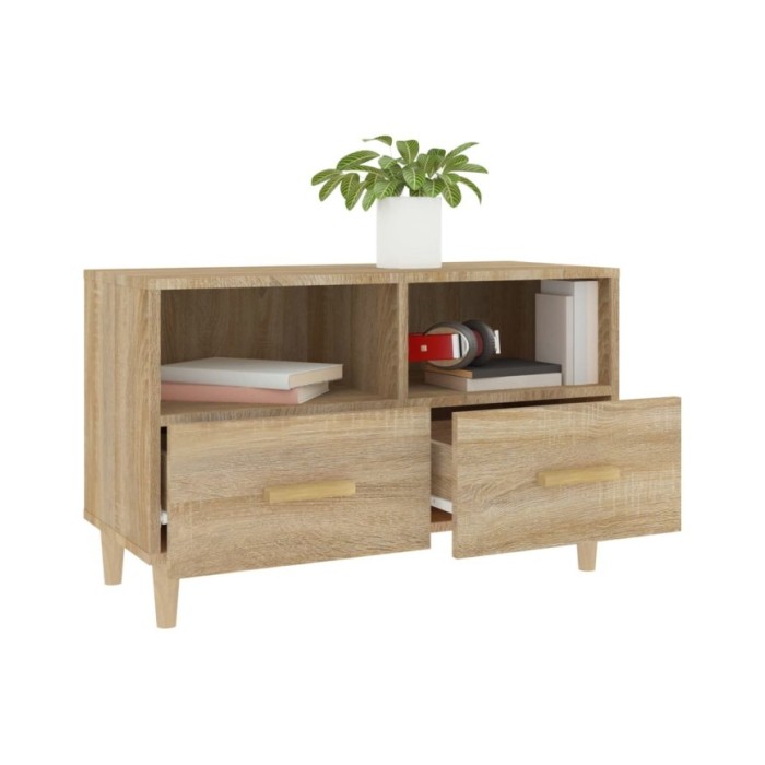 Meuble TV Chêne sonoma 80x36x50 cm Bois d'ingénierie